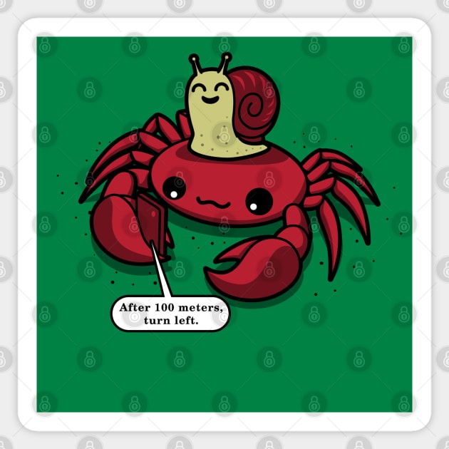 Cute Kawaii Animals Crab Snail Delivery Ride-Hailiing Sticker by BoggsNicolas